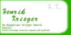 henrik krieger business card